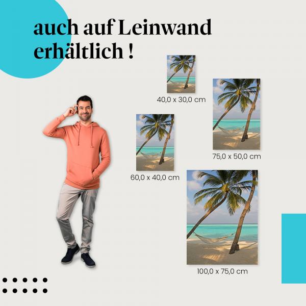 "Tropischer Traumstrand" Leinwandbild. Finde die ideale Größe für dein Zuhause & setze Akzente mit Kunst!
